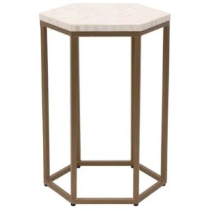 Hexa Bone Inlay End Lamp Side Table
