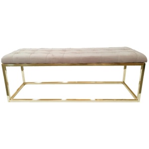 Holly Ottoman Gold Base - Beige Seat