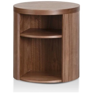 Honigold Round Wooden Bedside Table - Walnut by Interior Secrets - AfterPay Available