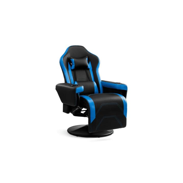 Hotshot PU Leather Office Computer Work TaskRecliner Gaming Chair - Black/Blue