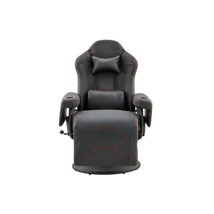 Hotshot Recliner PU Leather Office Computer Work Task Gaming Chair - Black