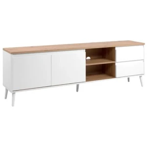 Howard Lowline Entertainment Unit TV Stand 2-Doors 2-Drawers White/Oak