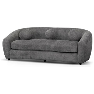 Hurst 3 Seater Fabric Sofa - Iron Grey - Last One by Interior Secrets - AfterPay Available