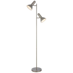 Hyvik Contemporary Standing Floor Lamp Light Metal Nickel Matte