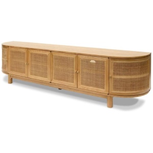 Ibarra 2.2m Rattan Doors TV Entertainment unit - Natural by Interior Secrets - AfterPay Available