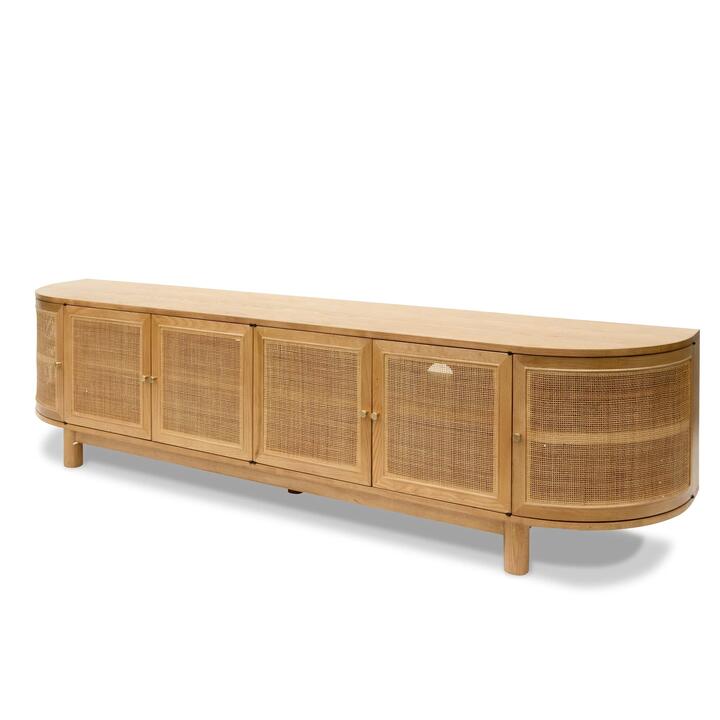 Ibarra 2.2m Rattan Doors TV Entertainment unit - Natural by Interior Secrets - AfterPay Available