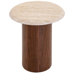 Imperial Walnut Side Table - Stone Look Beige by Interior Secrets - AfterPay Available