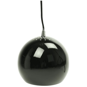 Ines Modern Spherical Cord Drop Metal Pendant Light Lamp - Black