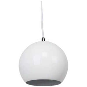 Ines Modern Spherical Cord Drop Metal Pendant Light Lamp - White