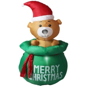 Inflatable Christmas Decorations Bubbly Bear 1.5M LED Lights Xmas Party