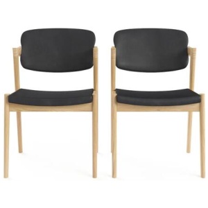 Ingrid Set of 2 Dining Chairs Blond Solid Ash Wood