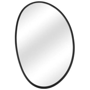 Irregular Metal Wall Mirror - 90cm x 60cm, Black