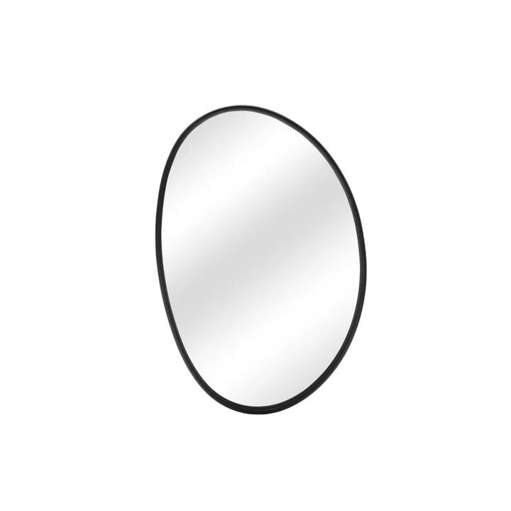 Irregular Metal Wall Mirror - 90cm x 60cm, Black