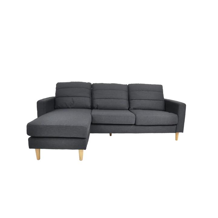 Issey L Chaise Modular 3-Seater Sofa & Ottoman - Onyx Black