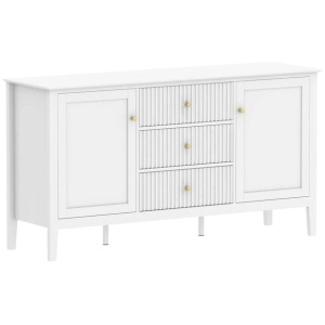 Issey Modern Wooden Fluted Sideboard Buffet Unit Storage Cabient 3-Drawer 2-Door White