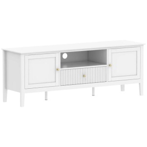 Issey Modern Wooden Lowline Fluted Entertainment Unit TV Stand 150cm White