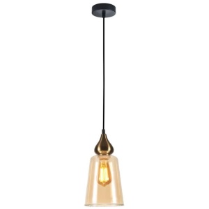JEREZ Pendant Lamp Light Interior ES 72W Bronze Amber Flat Top Ellipse OD160xH305mm