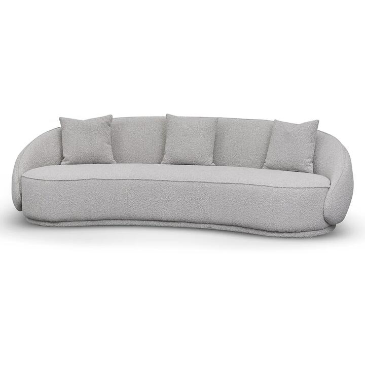 Jake 4 Seater Fabric Sofa - Ash Grey Boucle by Interior Secrets - AfterPay Available