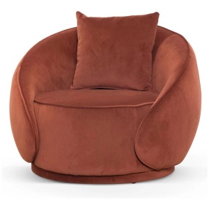 Jake Velvet Armchair - Rustic Orange by Interior Secrets - AfterPay Available