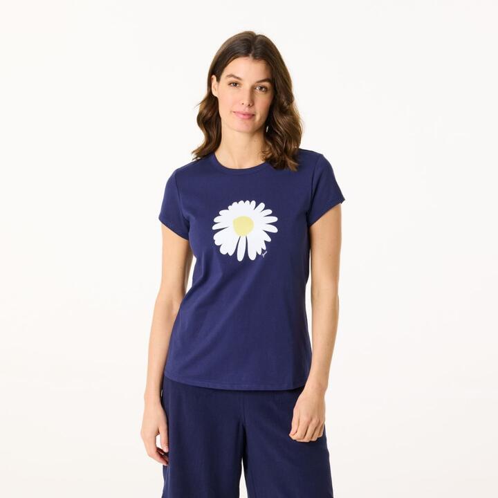 Jane Lamerton Women's Crew Neck Daisy Tee
