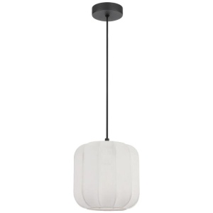 Jonsel Modern Pendant Hanging Lamp Light Fabric Metal White
