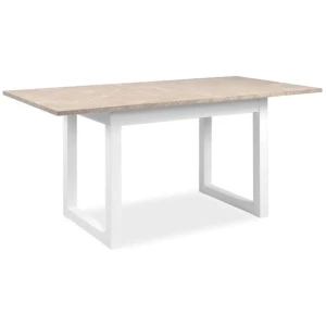 Jose Small Extendable Rectangular Kitchen Dining Table 120-160cm Sandstone/White