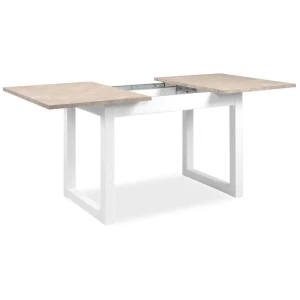 Jose Wooden Extendable Rectangular Kitchen Dining Table 160-200cm Sandstone/White