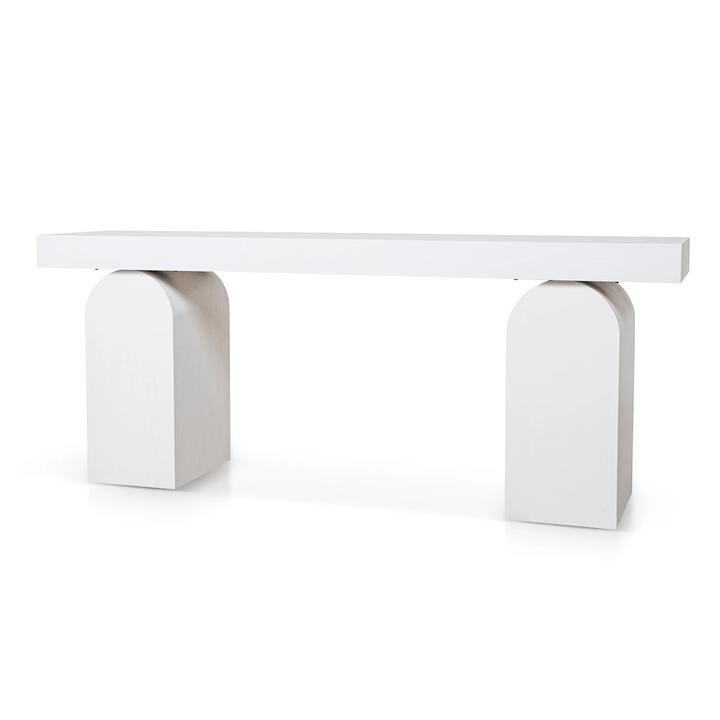 Junon 1.9m New Elm Console Table - Full White by Interior Secrets - AfterPay Available