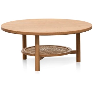 Justina Solid Oak Round Coffee Table - Natural by Interior Secrets - AfterPay Available