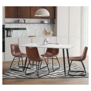 Jykee 2 Piece Padded Dining Chair Brown 2 Seater