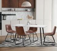 Jykee 2 Piece Padded Dining Chair Brown 2 Seater