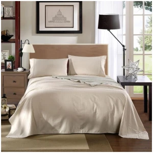 KENSINGTON 1200TC COTTON SHEET SET IN STRIPE-KING - SAND
