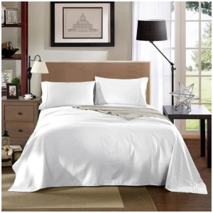 KENSINGTON 1200TC COTTON SHEET SET IN STRIPE-KING - WHITE