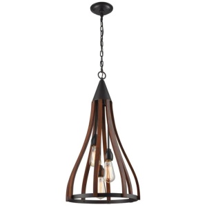 KHALEESI Pendant Lamp Light Interior ESx3 Dark Red Wood Medium Bell OD391mm