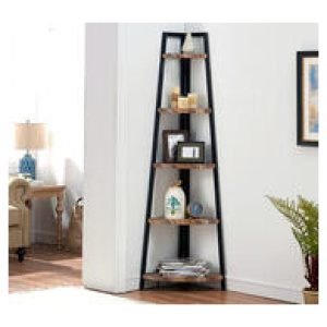 Kabane 5 Shelf Corner Bookshelf Brown