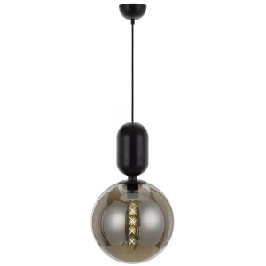 Kade Modern Pendant Hanging Lamp Light Glass Metal Black Smoke