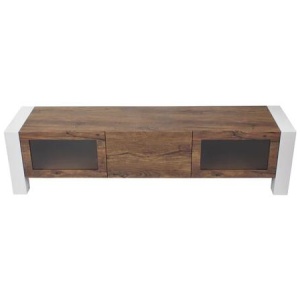 Kaitlyn TV Stand Cabinet Entertainment Unit 2m - Antique Oak / High Gloss White