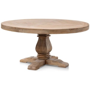Kara Reclaimed 1.6m Round Dining Table - Natural Top and Natural Base by Interior Secrets - AfterPay Available