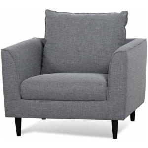 Kavan Fabric Armchair - Graphite Grey with Black Leg by Interior Secrets - AfterPay Available