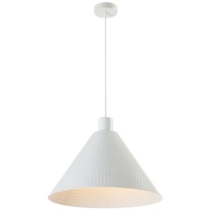 Kestra Modern Pendant Hanging Lamp Light Metal White Textured