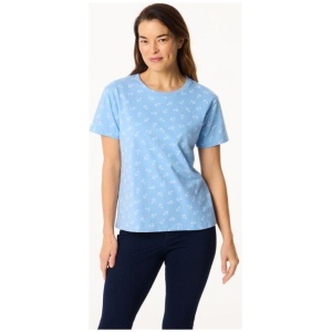 Khoko Collection Woman's Crew Neck Cotton Anchor Print Tee