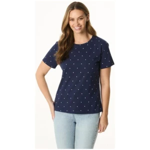 Khoko Collection Woman's Crew Neck Cotton Spot Print Tee