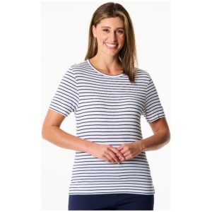 Khoko Collection Women's Modal Linen Stripe Tee