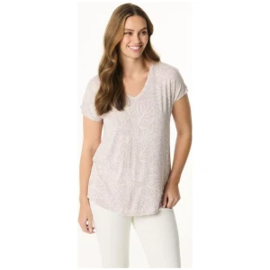 Khoko Collection Women's V Neck Printed Short Sleeve T-shirt