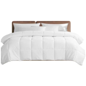 King Single Renewable Fiber Quilt | Soft, All Season, and Hypoallergenic - White (400 GSM)