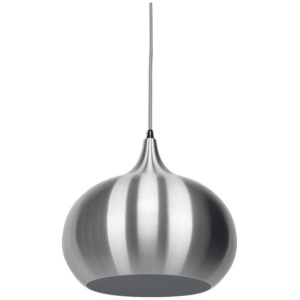 Kirby Inverted Bowl Metal Cord Drop Pendant Light Lamp - Aluminium