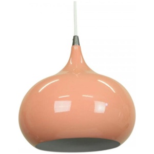 Kirby Inverted Bowl Metal Cord Drop Pendant Light Lamp - Beige Red