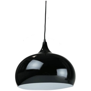 Kirby Inverted Bowl Metal Cord Drop Pendant Light Lamp - Black