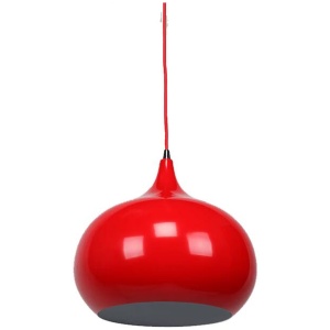 Kirby Inverted Bowl Metal Cord Drop Pendant Light Lamp - Flame Red