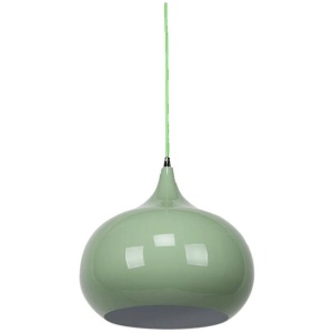 Kirby Inverted Bowl Metal Cord Drop Pendant Light Lamp - Light Green